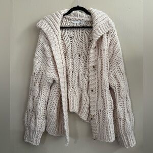 Altar'd State Cream Cable Knit Cardigan